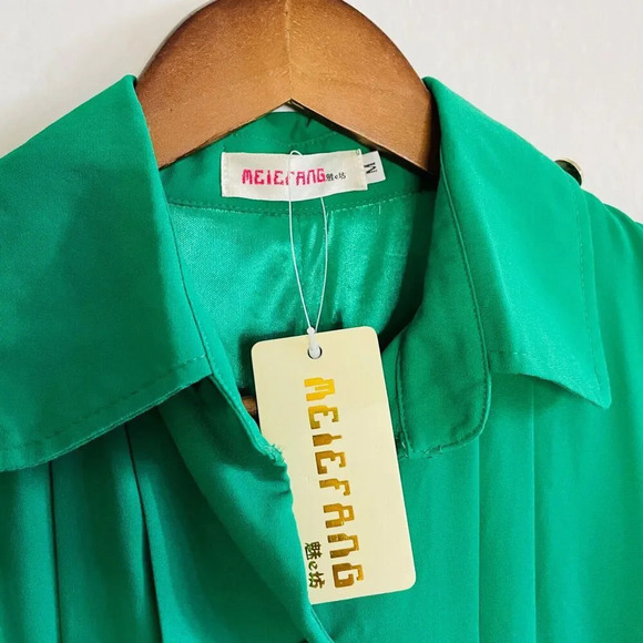 NWT New with Tags Meiefang Size Medium Dress - Green Mini Retro Flare - Picture 4 of 5